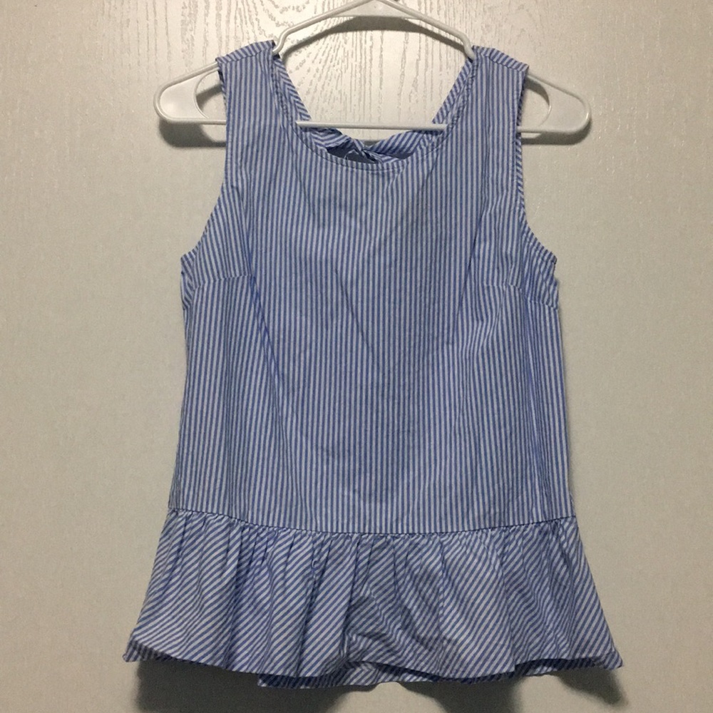 J.Crew Factory Striped Peplum Sleeveless Top